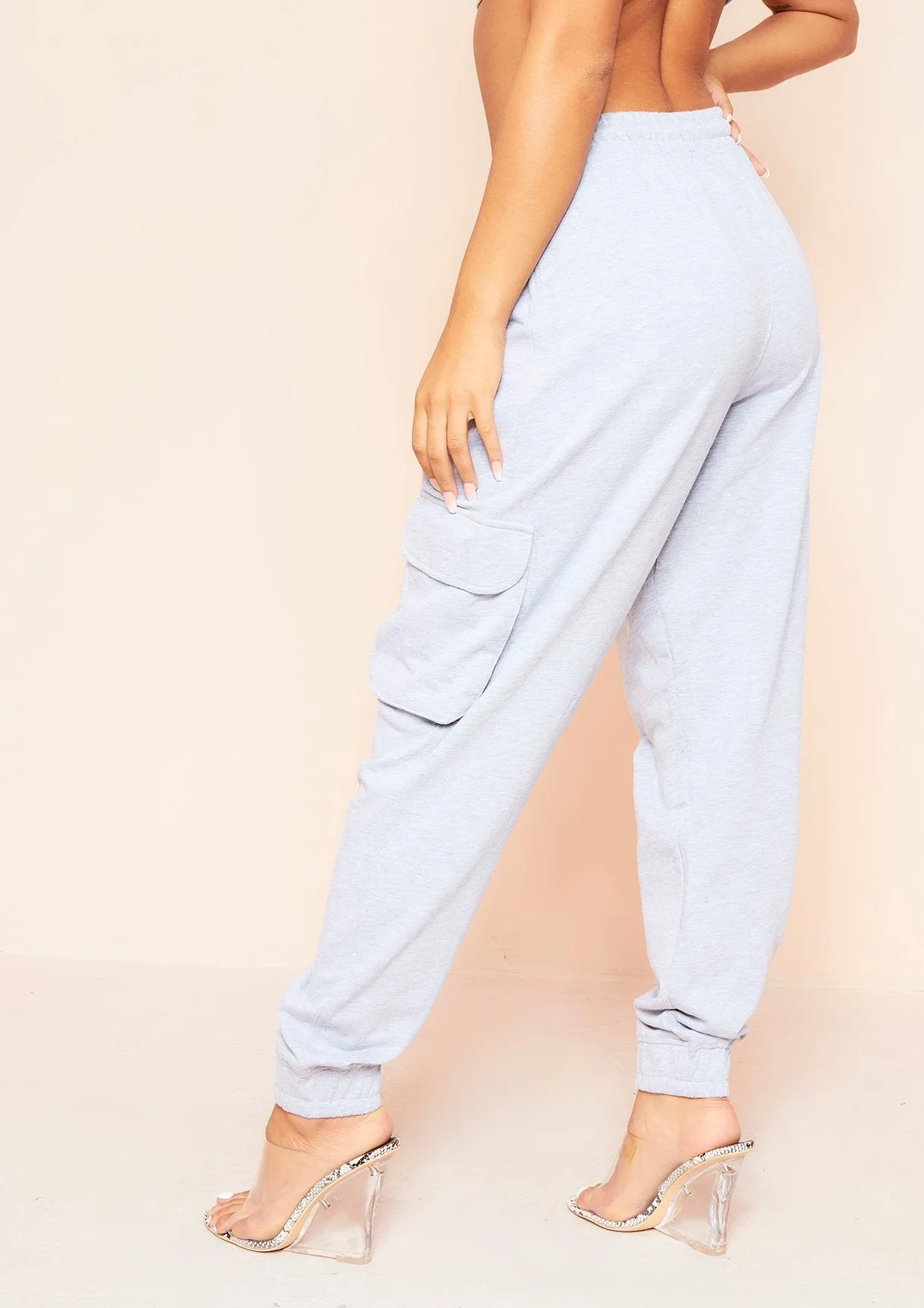 Bonnie Grey Cargo Detail Joggers sold by Missy Empire product image thumbnail 4