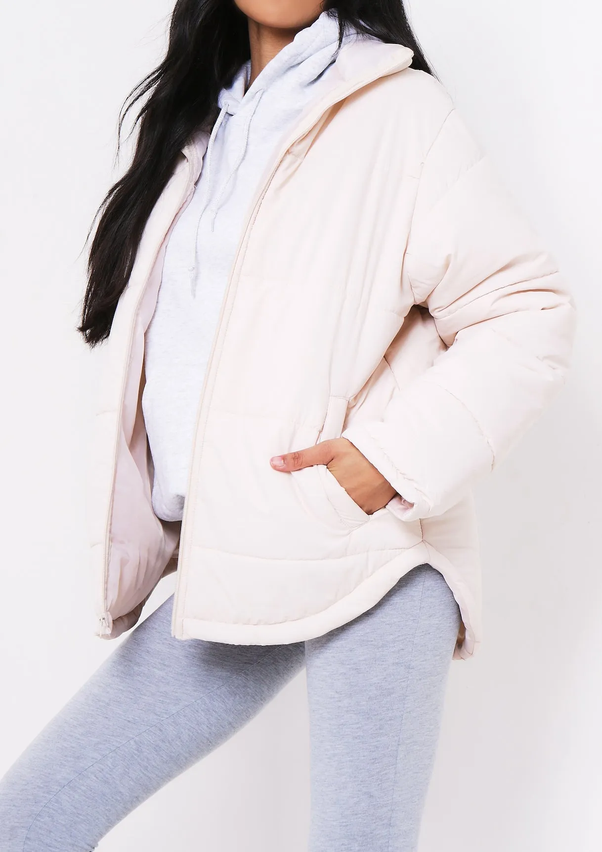 Demi Grey Thick Jersey Basic Leggings sold by Missy Empire product image thumbnail 3