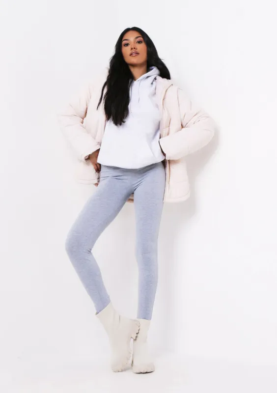 Demi Grey Thick Jersey Basic Leggings sold by Missy Empire