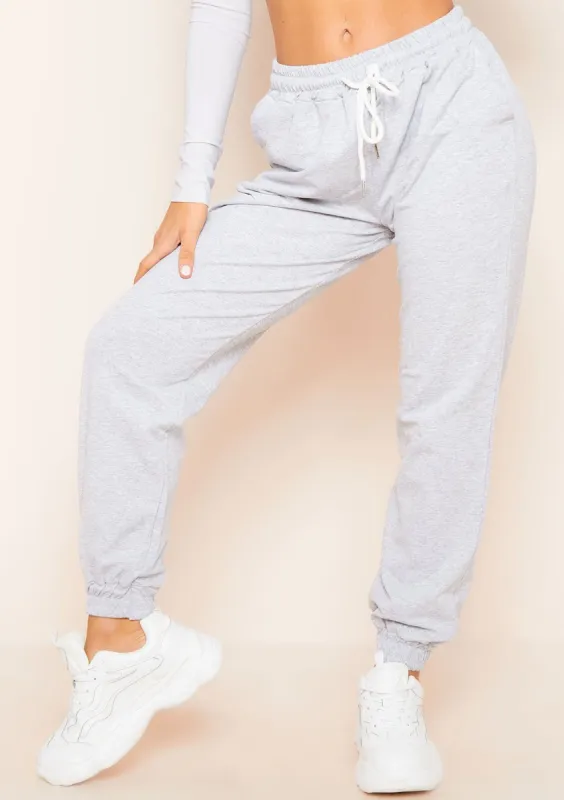 Marie Grey Drawstring Casual Joggers sold by Missy Empire