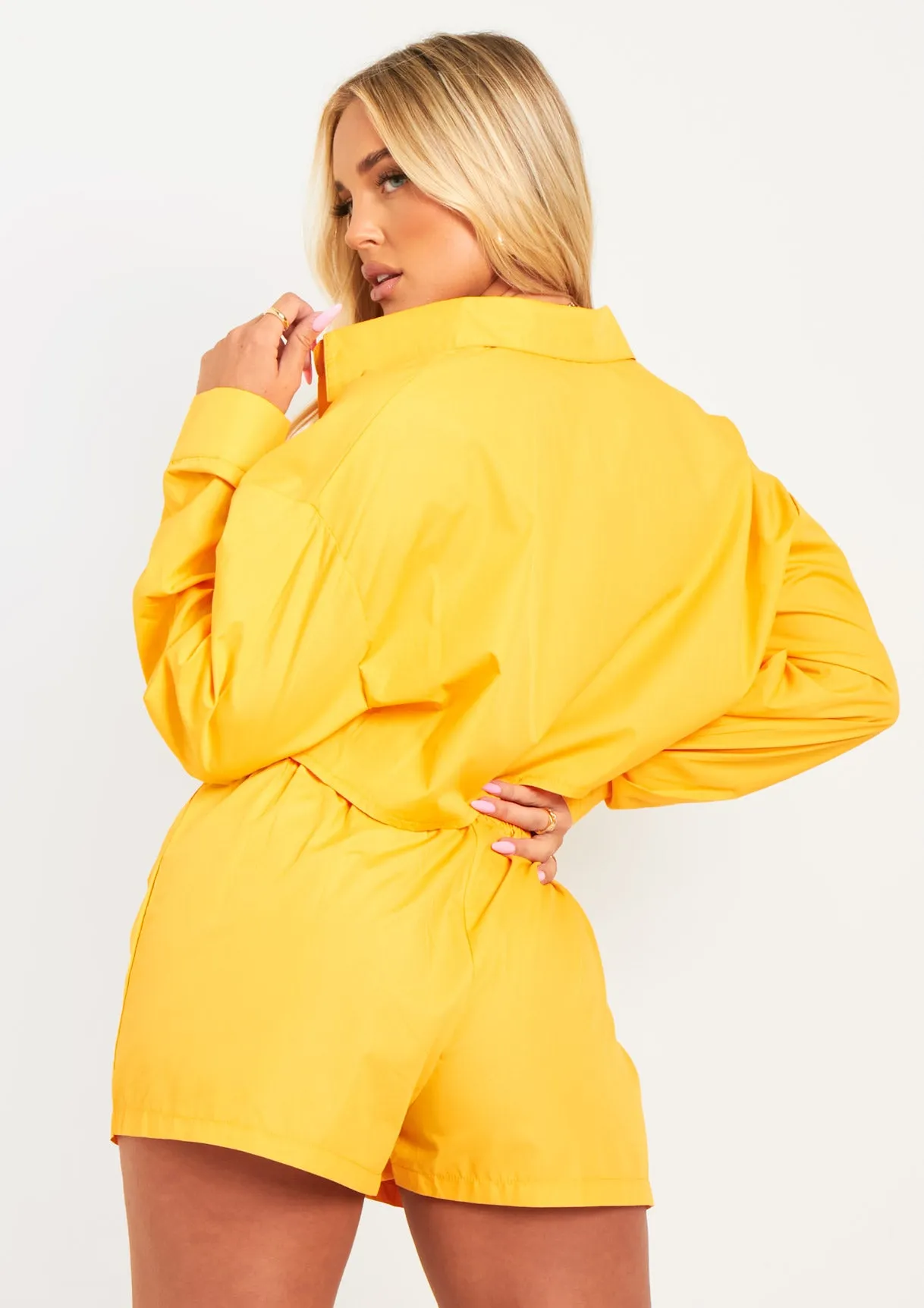 Remi Pastel Orange Cotton Crop Shirt sold by Missy Empire product image thumbnail 3