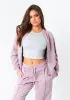 Tess Mauve Purple Bomber Jacket Sweatshirt sold by Missy Empire