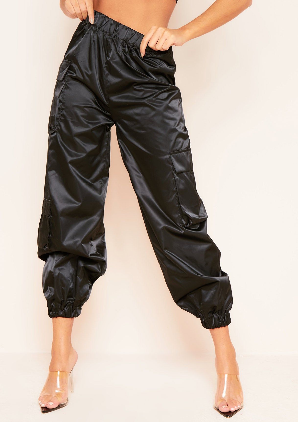 Adara Black Cargo Utility Trousers sold by Missy Empire product image thumbnail 3