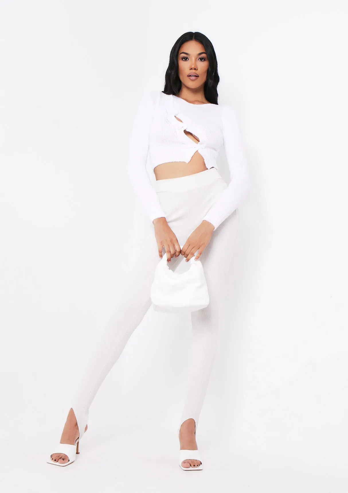 Kehlani Cream Knitted Button Up Cropped Cardigan sold by Missy Empire product image thumbnail 5