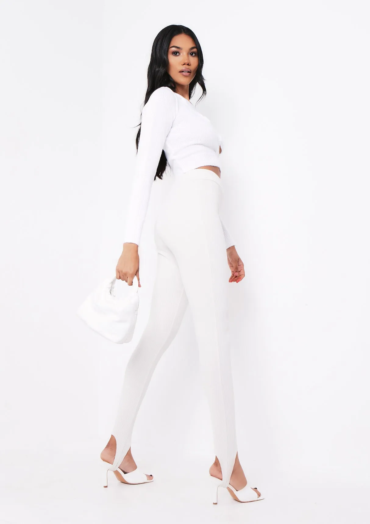 Kehlani Cream Knitted Button Up Cropped Cardigan sold by Missy Empire product image thumbnail 3