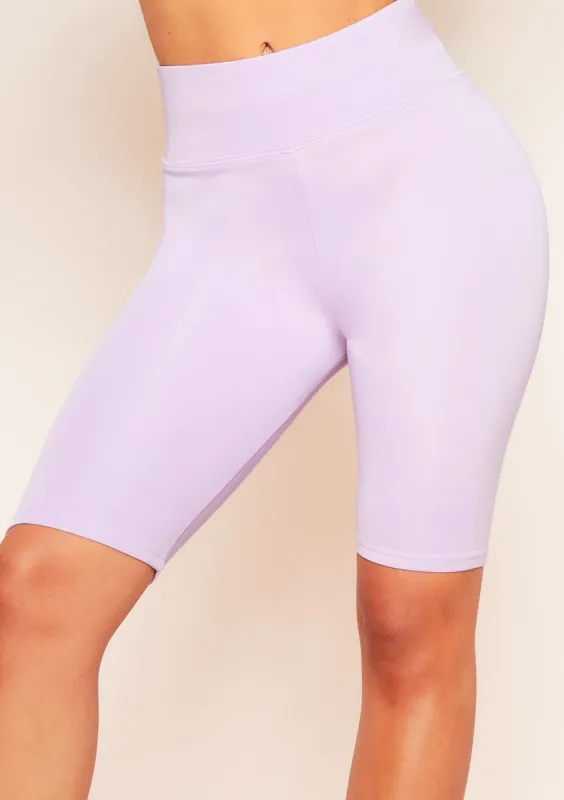 Gerry Lilac Cycle Shorts sold by Missy Empire