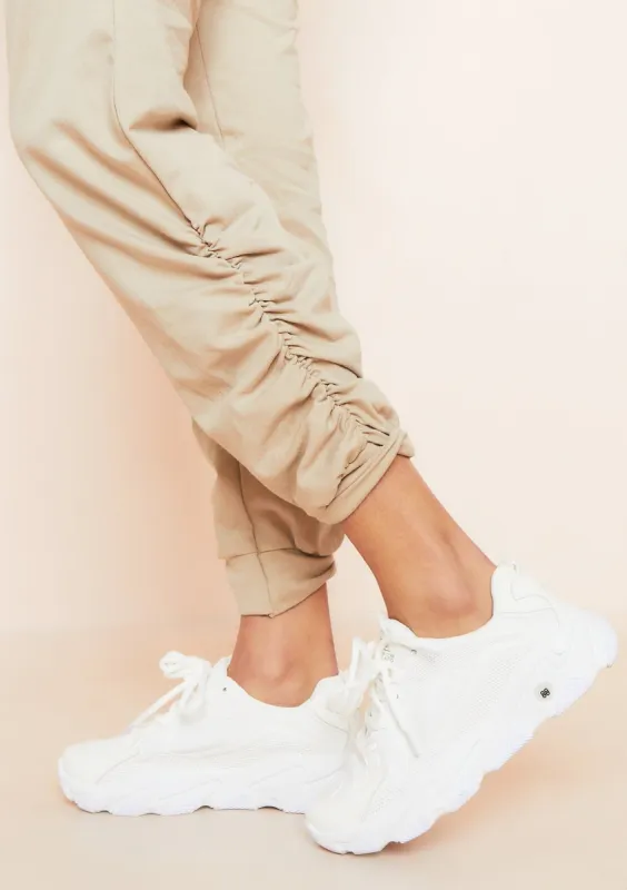 Mira White Chunky Platform Trainers sold by Missy Empire