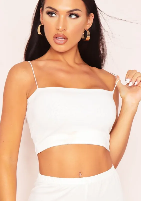Chris Ivory  Thin Strap Crop Top sold by Missy Empire
