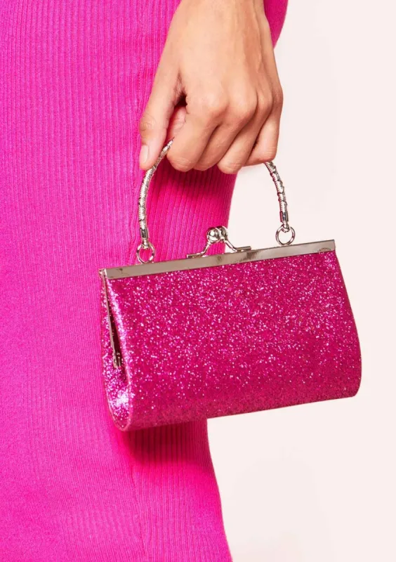Tracey Hot Pink Glitter Mini Bag sold by Missy Empire