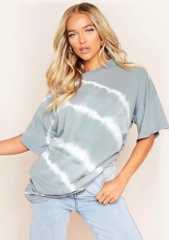 Anna Grey Tie Dye Oversized T-Shirt sold by Missy Empire