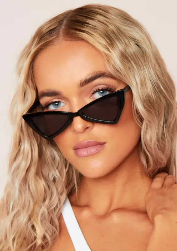 Julia Black Tint Cat Eye Sunglasses sold by Missy Empire