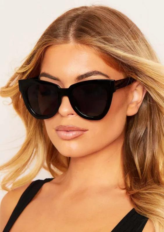 Isabel Black Oversized Cat Eye Frame Sunglasses sold by Missy Empire