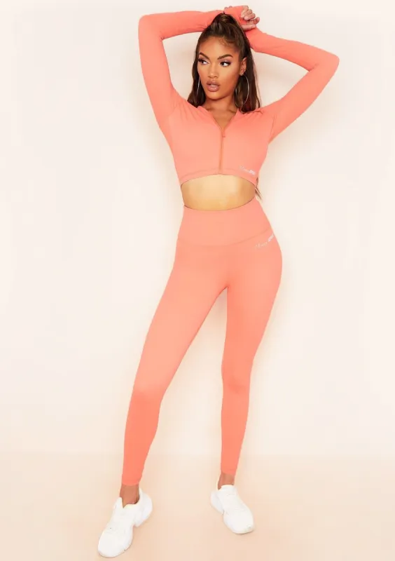 Stella Peach Missy Sport High Waisted Gym Legging sold by Missy Empire
