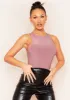 Naya Mauve Soft Double Thickness Racer Bodysuit sold by Missy Empire