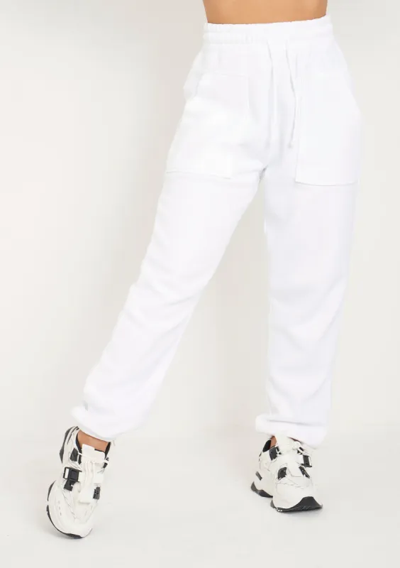 Romy White Pocket Front Oversized Joggers sold by Missy Empire