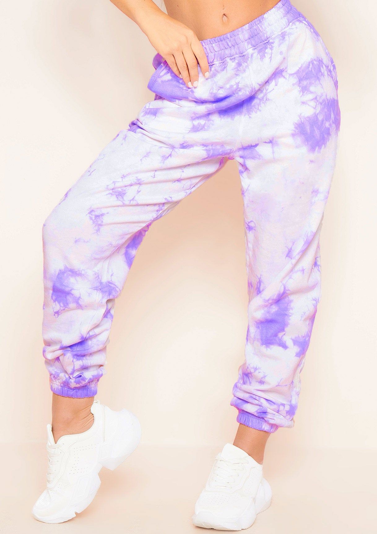 Sharon Lilac Tie Dye Oversized Casual Joggers sold by Missy Empire product image thumbnail 3