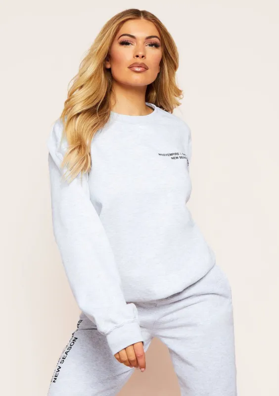 Serena Grey Missy Empire Slogan Oversized Sweatshirt sold by Missy Empire
