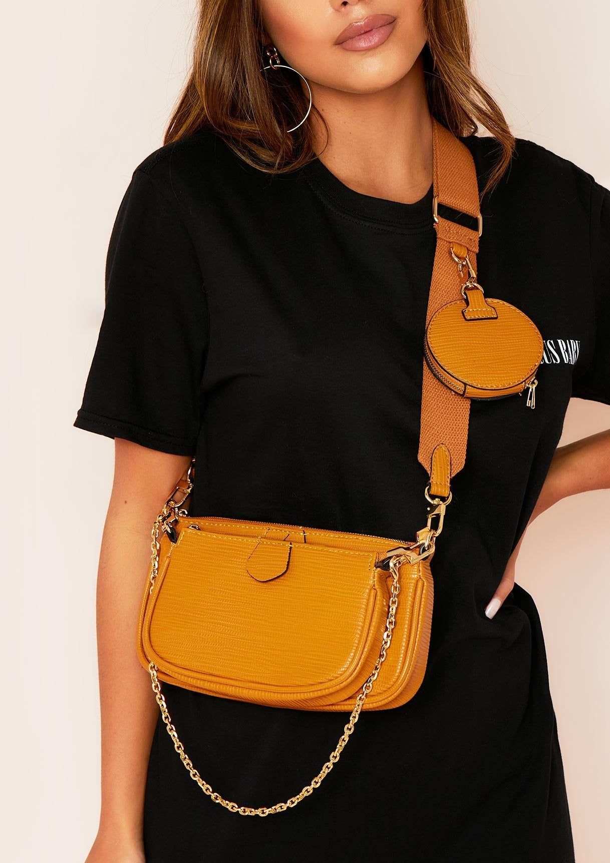 Chantel Camel Trio Chain Cross Body Bag sold by Missy Empire product image thumbnail 2