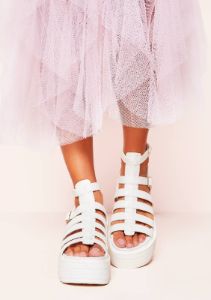 Megan White Chunky Gladiator Sandals sold by Missy Empire