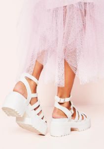Megan White Chunky Gladiator Sandals sold by Missy Empire