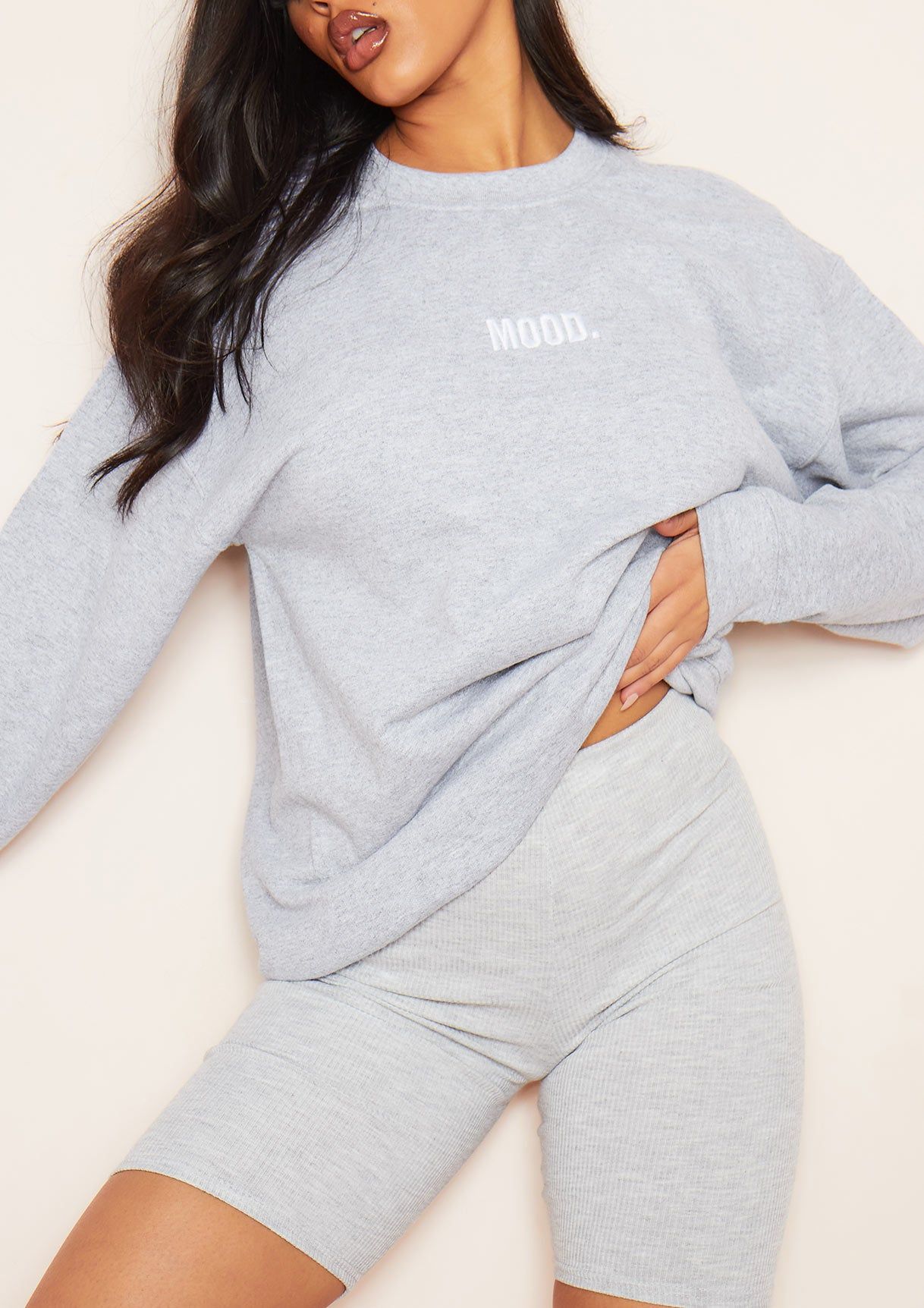 Scarlet Grey Mood Slogan Oversized Sweatshirt sold by Missy Empire