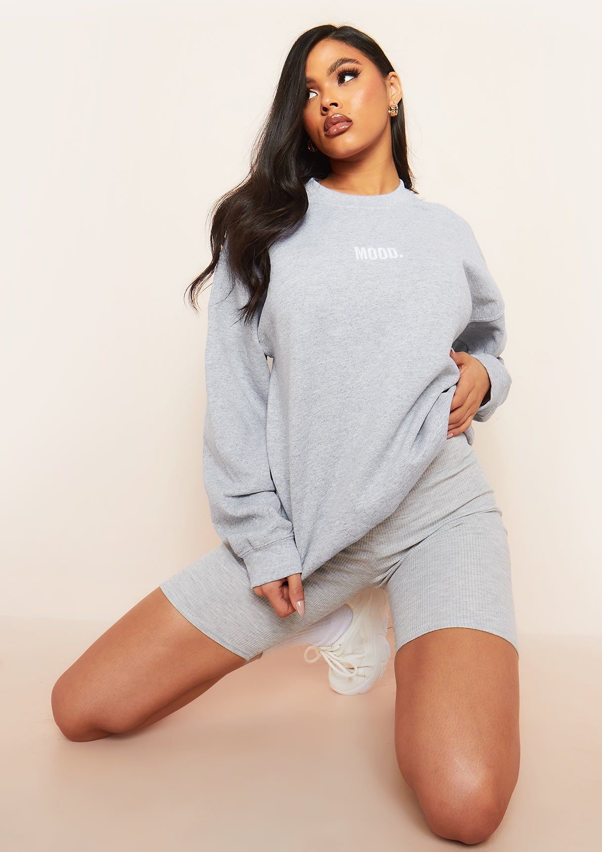 Scarlet Grey Mood Slogan Oversized Sweatshirt sold by Missy Empire product image thumbnail 2