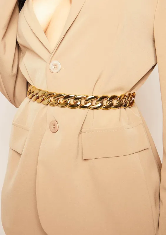 Liyana Gold Chunky Chain Belt sold by Missy Empire