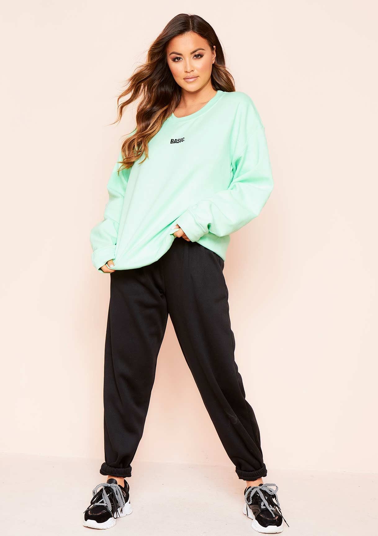 Ariana Mint Basic Slogan Oversized Sweatshirt sold by Missy Empire product image thumbnail 2