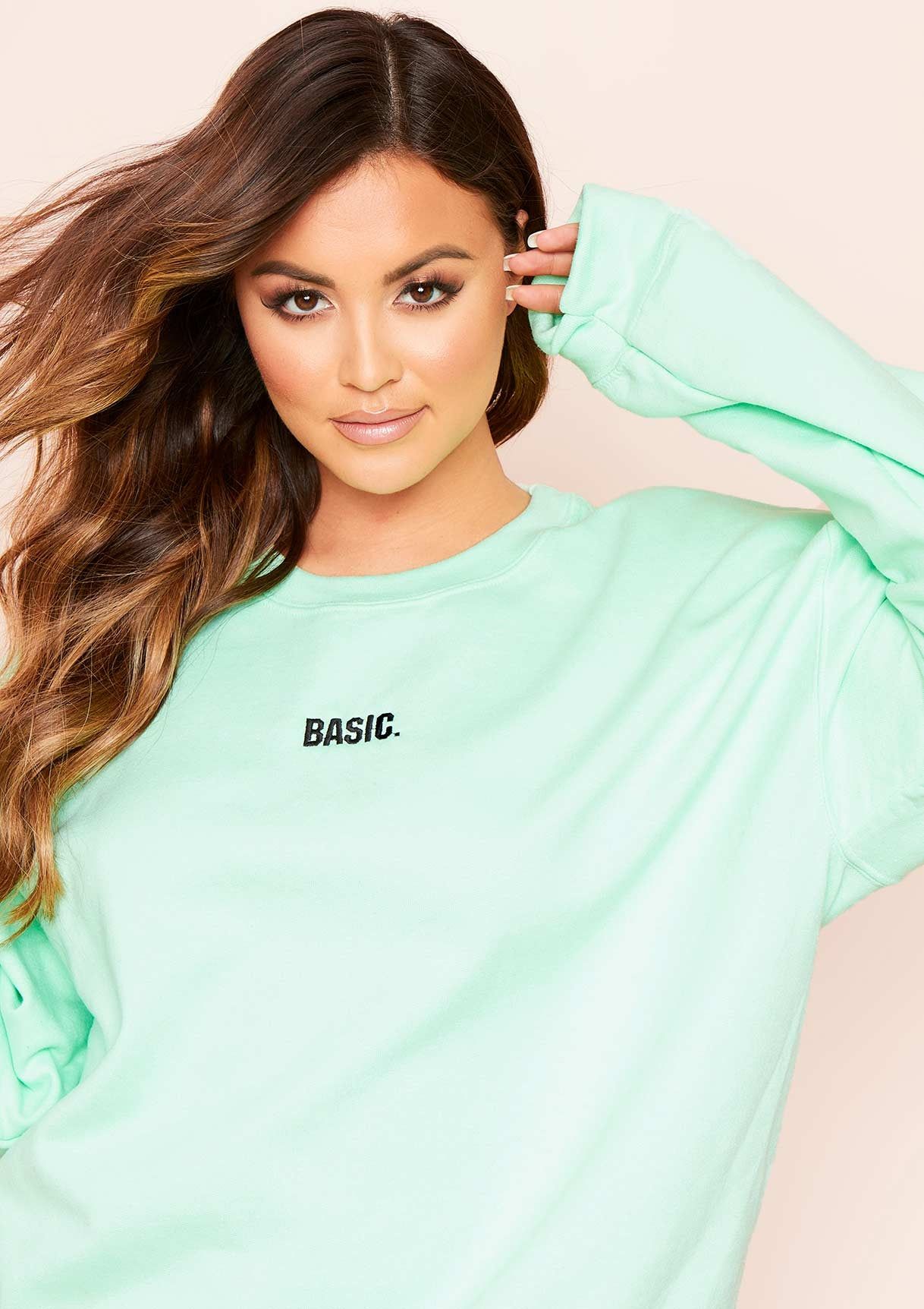 Ariana Mint Basic Slogan Oversized Sweatshirt sold by Missy Empire product image thumbnail 4