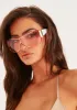 Faith Pink Oversized Visor Sunglasses sold by Missy Empire