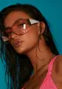 Faith Pink Oversized Visor Sunglasses sold by Missy Empire