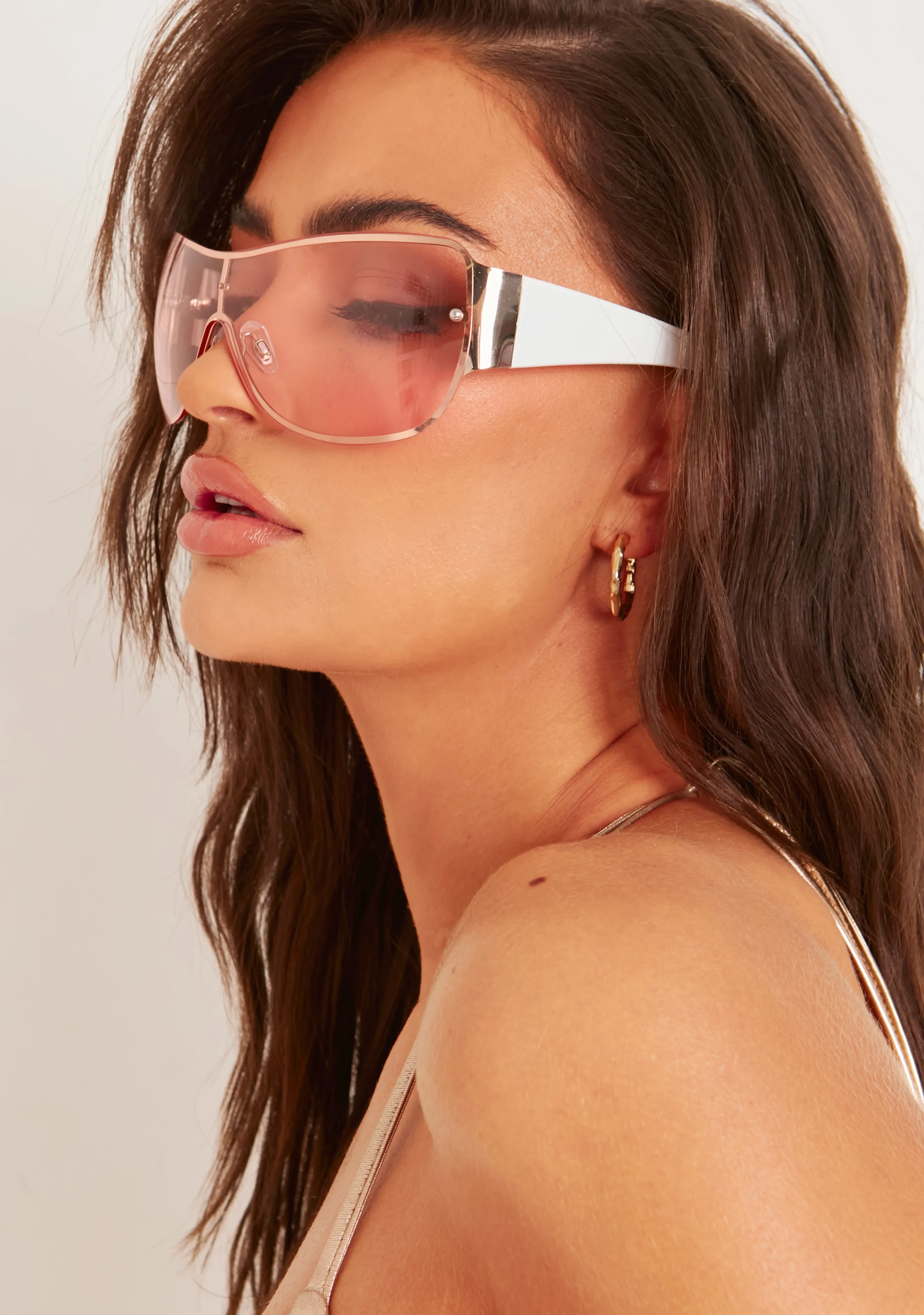 Faith Pink Oversized Visor Sunglasses sold by Missy Empire product image thumbnail 2