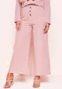 Meri Pink Button Wide Leg Culottes sold by Missy Empire