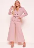 Meri Pink Button Wide Leg Culottes sold by Missy Empire