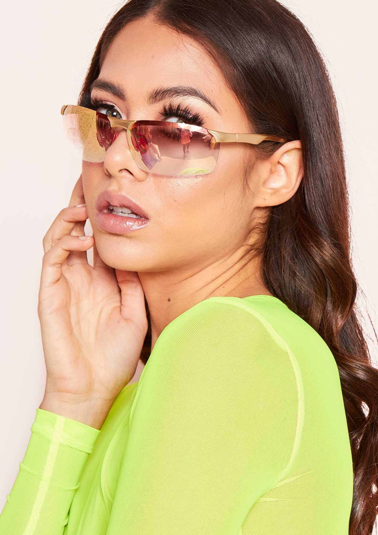 Anastasia Gold Visor Sunglasses sold by Missy Empire product image thumbnail 2