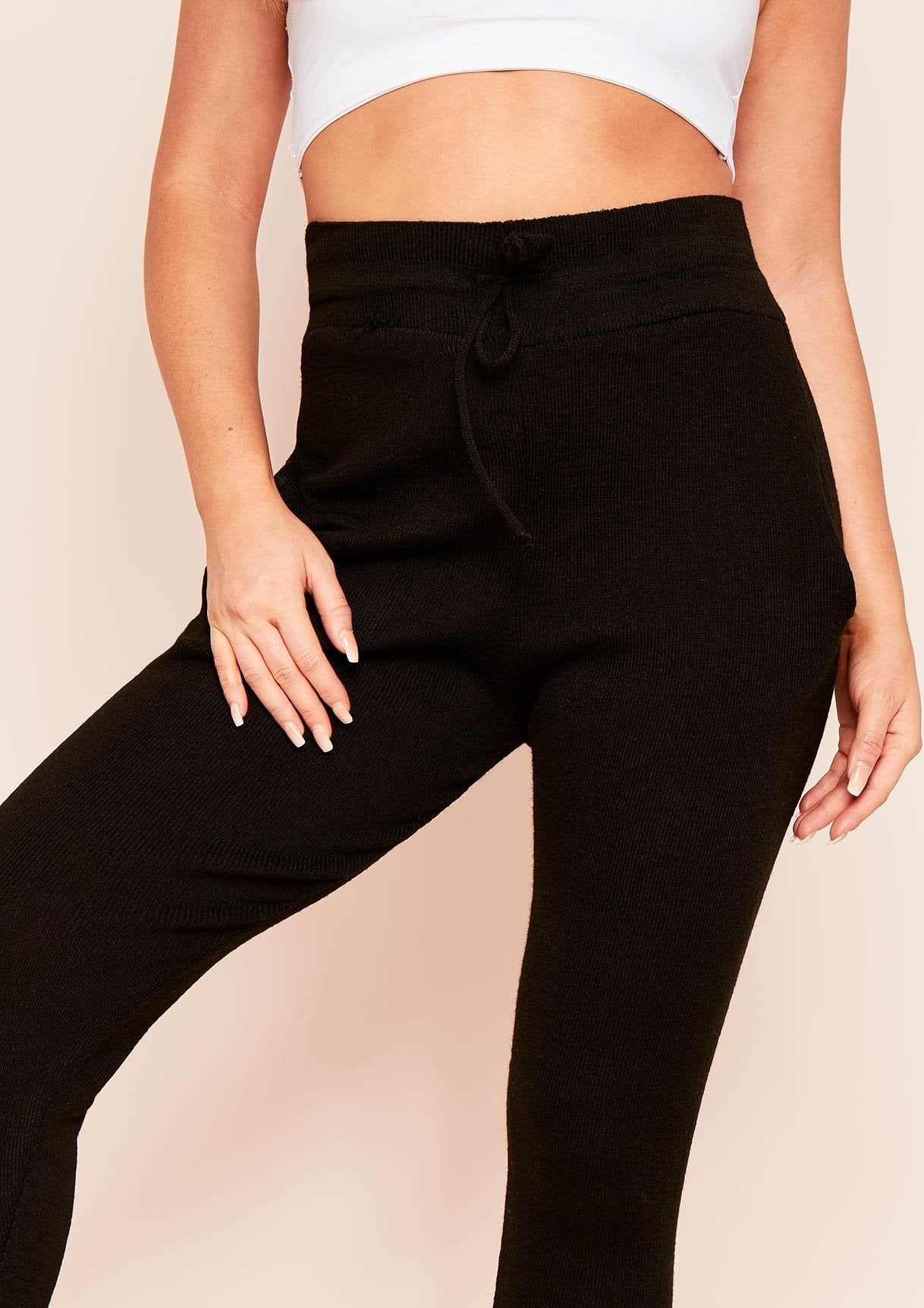 Jenniya Black Knitted Jogger Bottoms sold by Missy Empire product image thumbnail 3