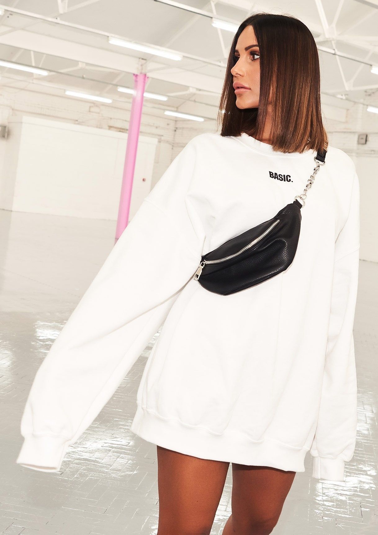 Ariana White Basic Slogan Oversized Sweatshirt sold by Missy Empire