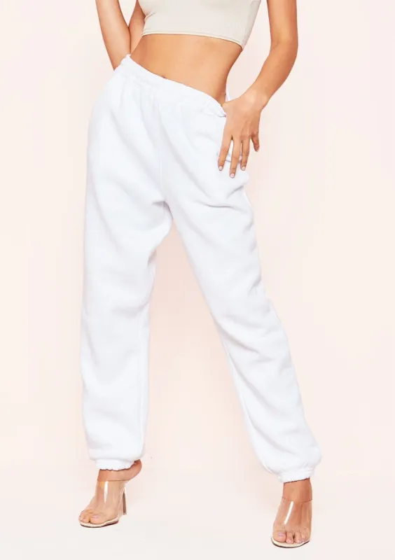Davina Cream Basic Cuffed Joggers sold by Missy Empire