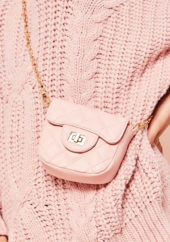 Zendaya Pink Quilted Mini Chain Bag sold by Missy Empire