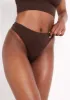 Bella Chocolate Seamless Ribbed Thong sold by Missy Empire