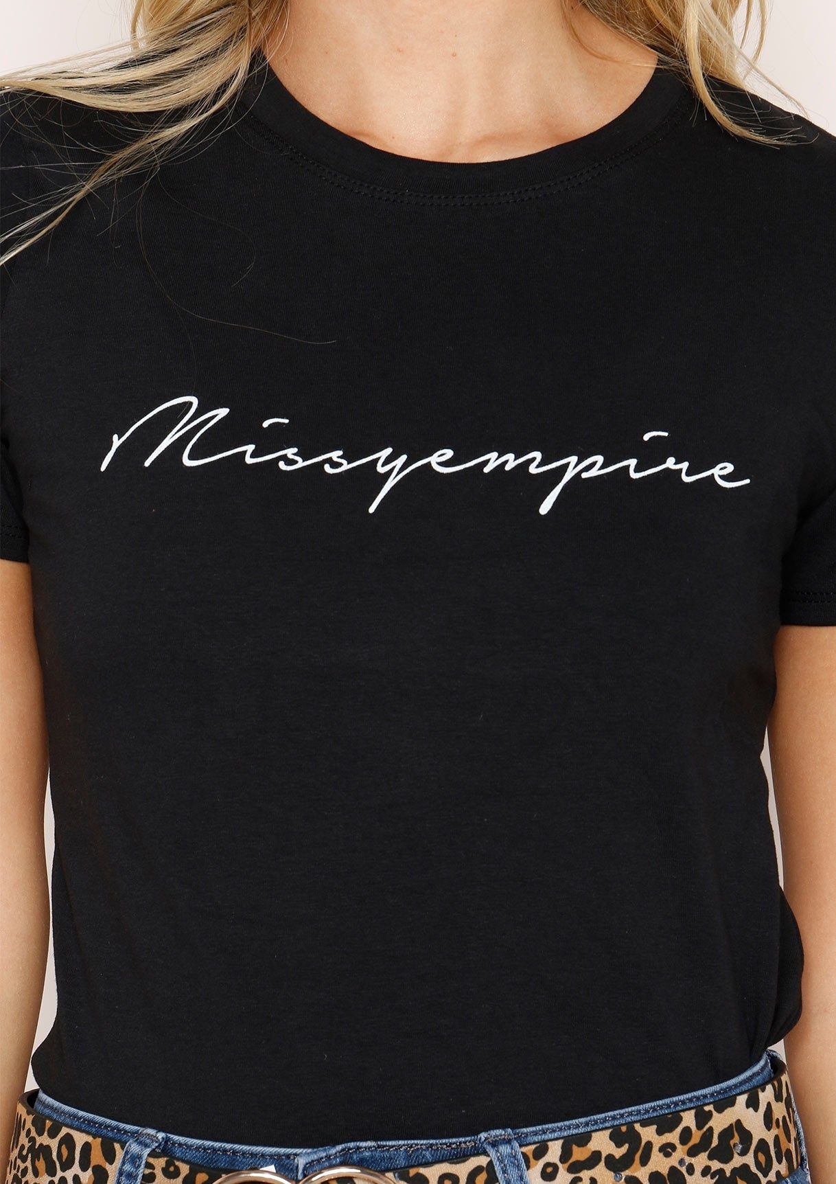 Maya Black Missy Empire Slogan T-Shirt sold by Missy Empire product image thumbnail 3