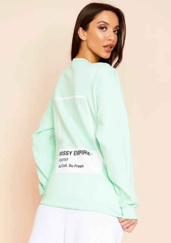 Sophie Mint Missy Empire Graphic Oversized Sweatshirt sold by Missy Empire