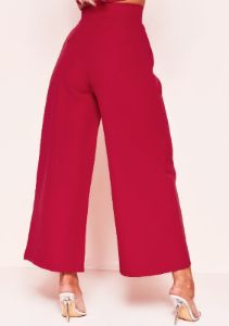 Meri Red Button Wide Leg Culottes sold by Missy Empire