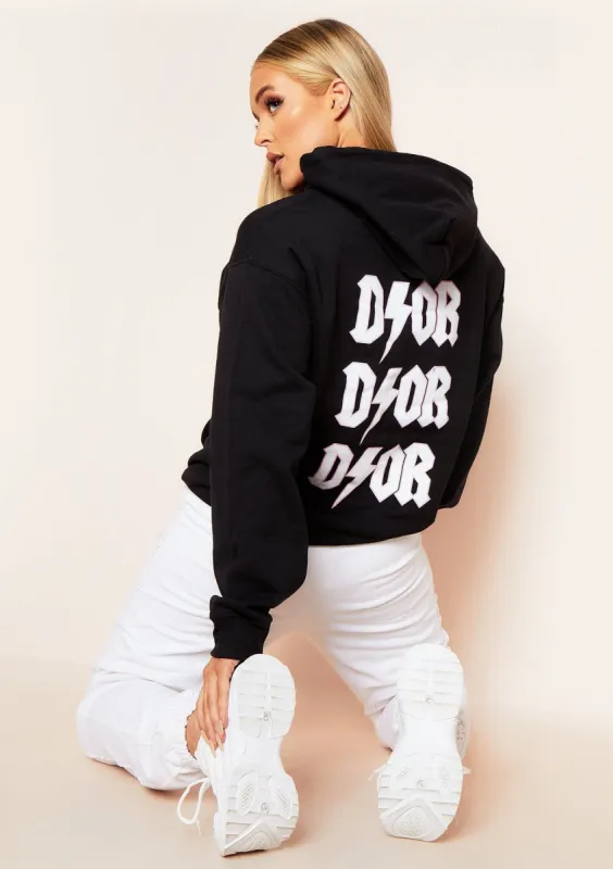 Maria Black Slogan Oversized Hoodie sold by Missy Empire