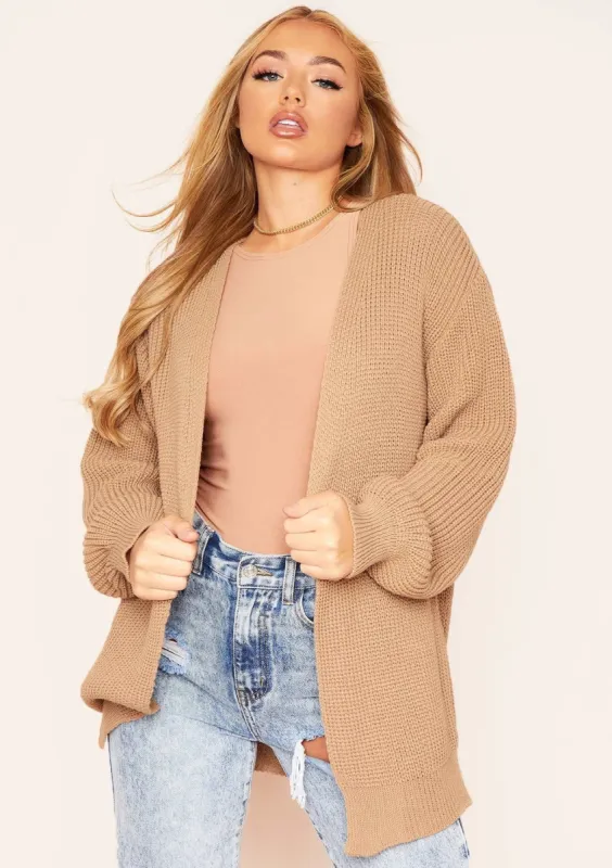 Miriam Mocha Knit Cardigan sold by Missy Empire