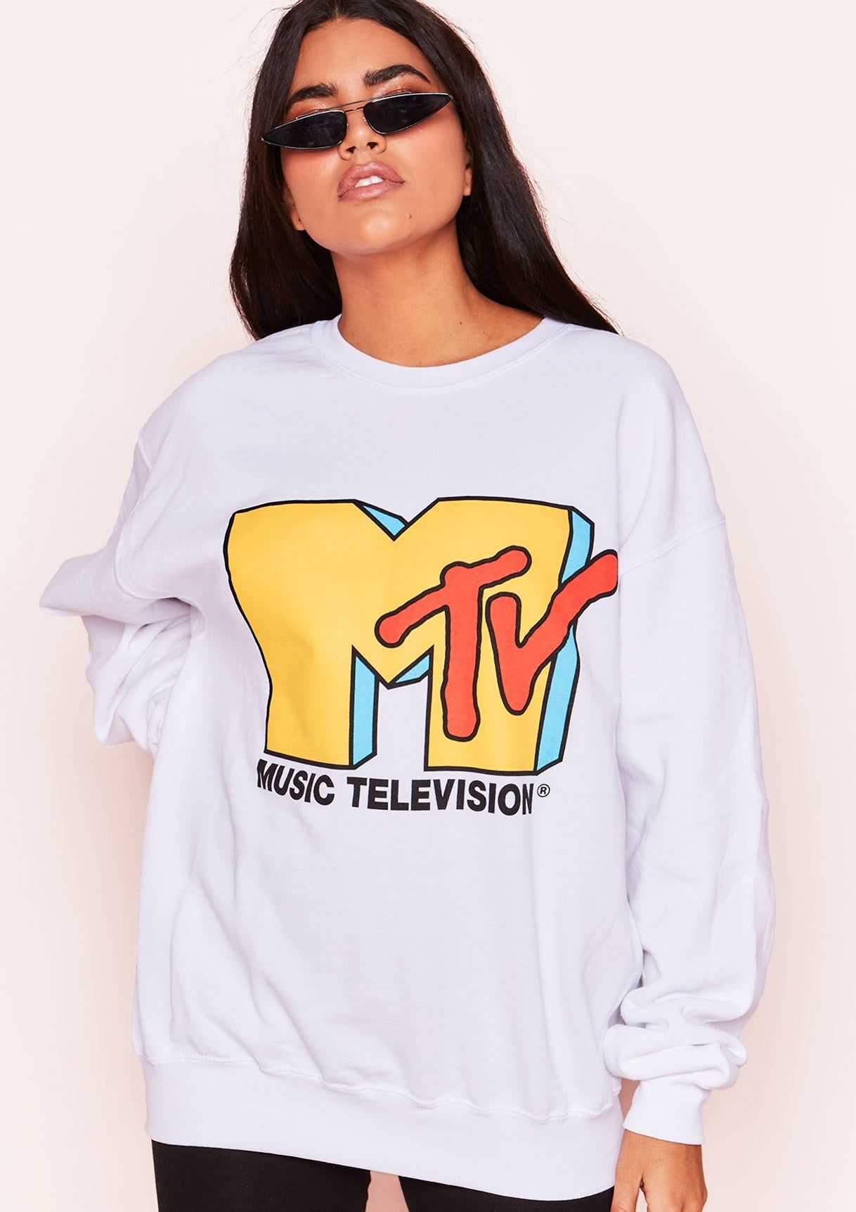 Charmaine White TV Graphic Sweatshirt sold by Missy Empire product image thumbnail 4