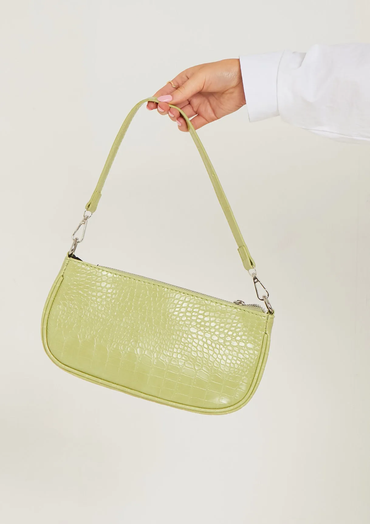 Roma Lime Croc Print Shoulder Bag sold by Missy Empire product image thumbnail 2