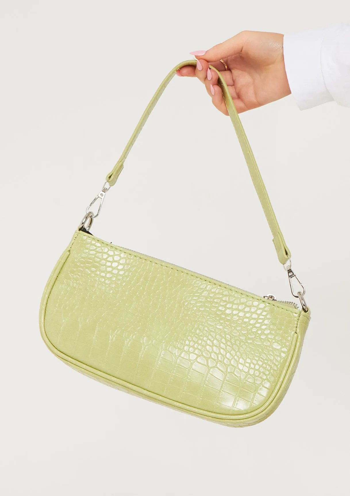Roma Lime Croc Print Shoulder Bag sold by Missy Empire product image thumbnail 3