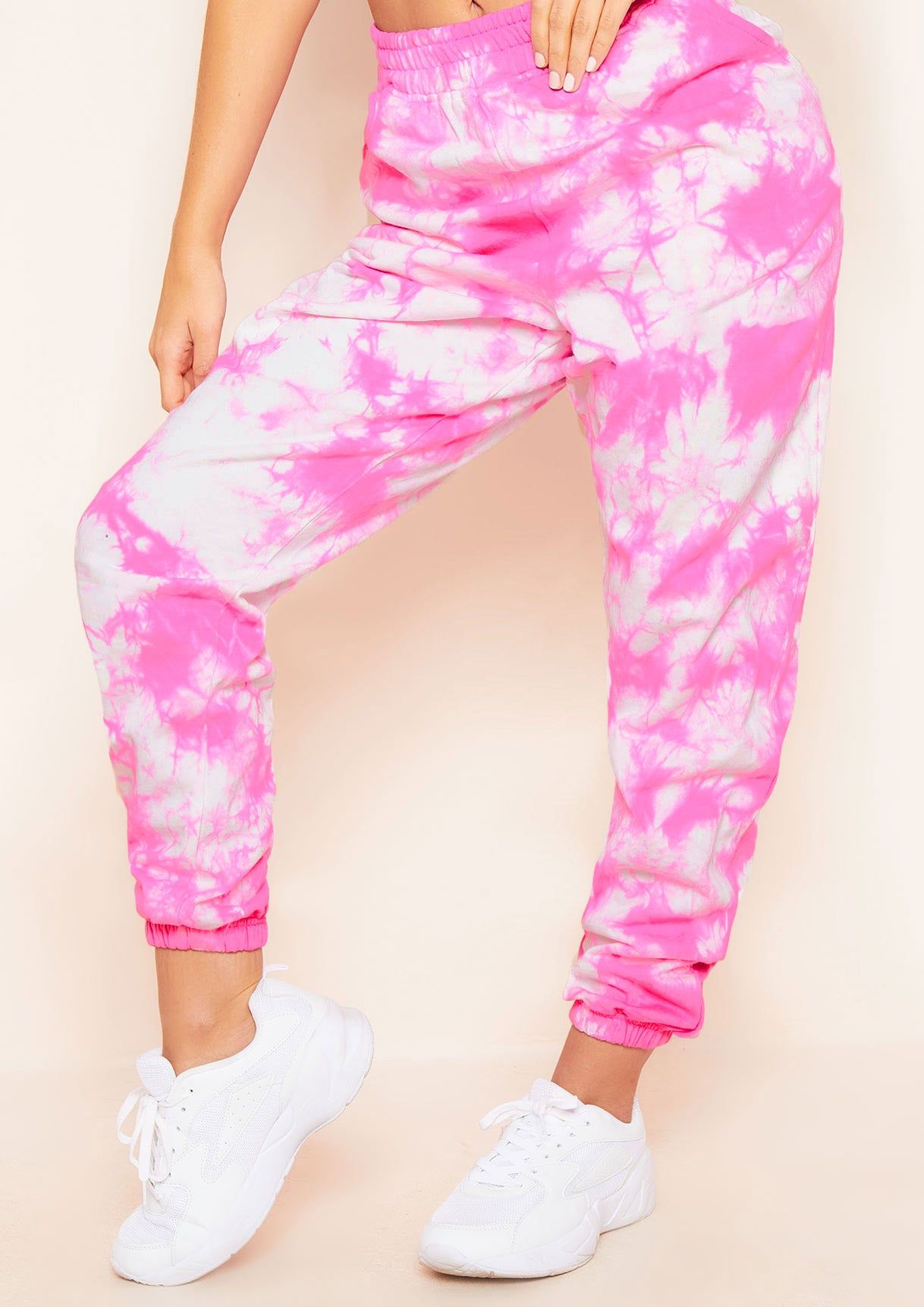 Sharon Pink Tie Dye Oversized Casual Joggers sold by Missy Empire product image thumbnail 2