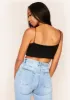 Katy Black Knitted Rib Crop Top sold by Missy Empire